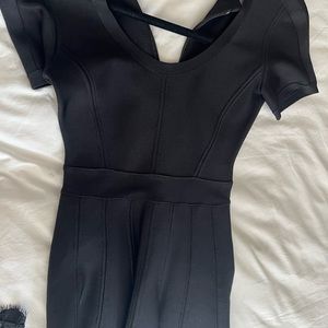 Fit and flare black Hervé leger cocktail dress